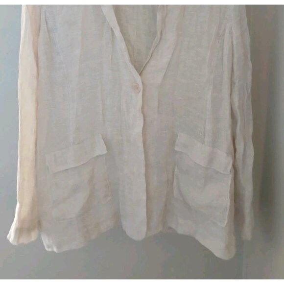 Eileen Fisher 100% Linen Blazer Jacket - Picture 4 of 10